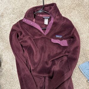 Patagonia Maroon Snap Fleece